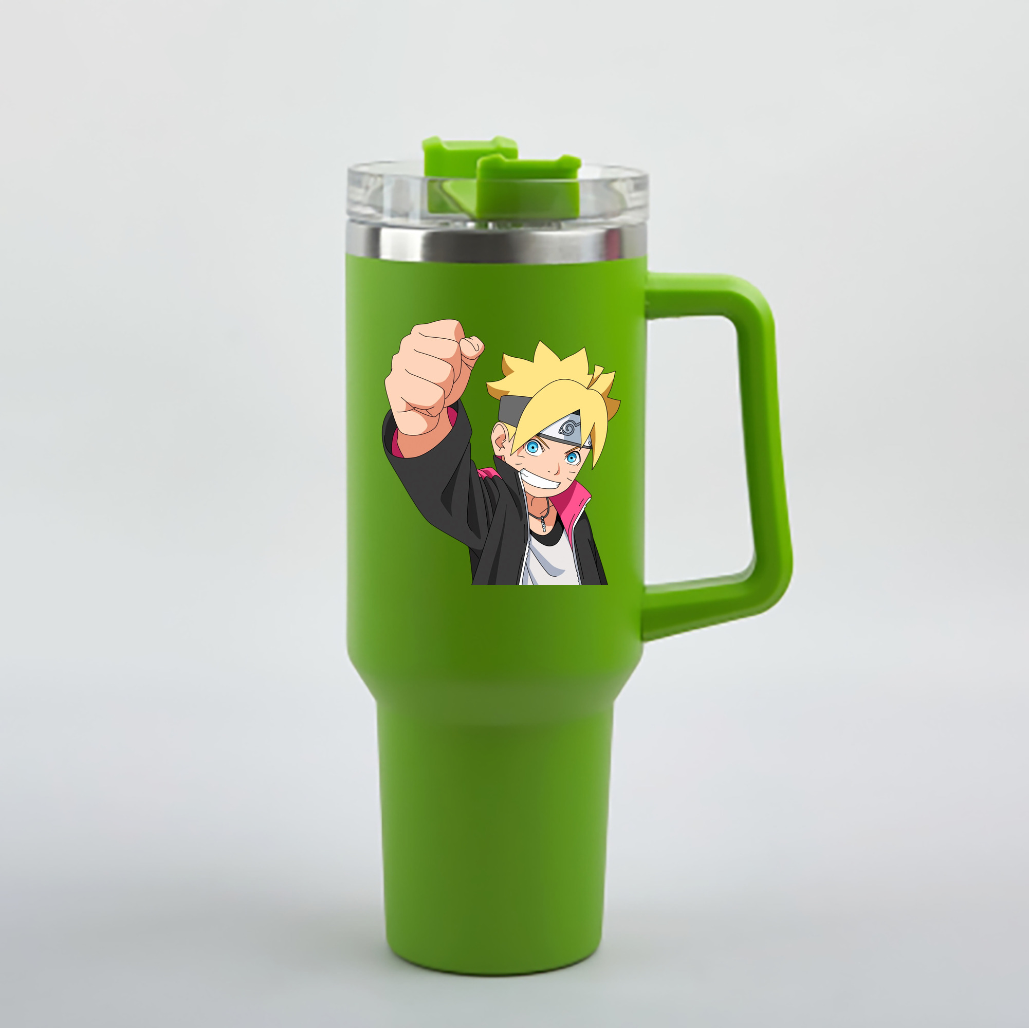 （画像用） NARUTO -ナルト- うずまき ボルト Uzumaki Boruto 1200mL車用タンブラー - クリスタルステッカー（プラスチックストロー付き）